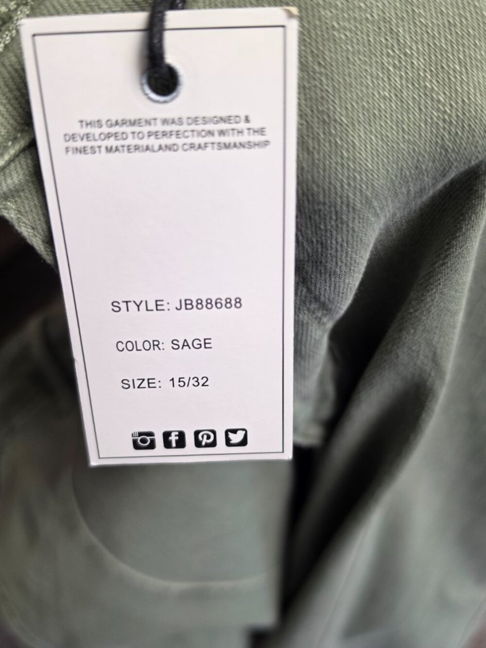 NWT Judy Blue High Waist Wide Leg Jeans Sage Green Size 15/32 Stretch Denim - Picture 6 of 6